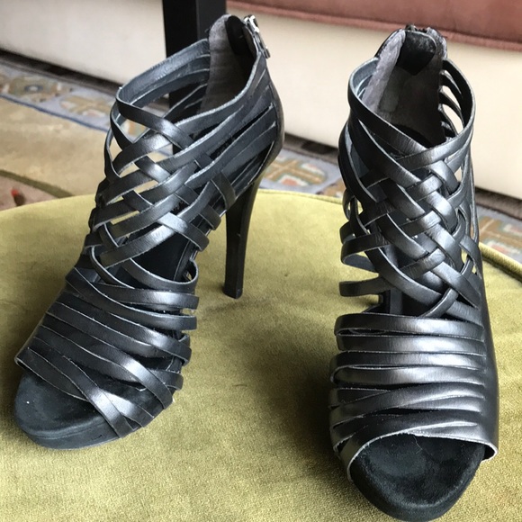 Pour la Victoire, strappy bootie heels, black, 7 - Picture 7 of 8